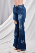 Load image into Gallery viewer, New micro-elastic high waist holes stylish flare jeans