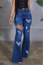 Load image into Gallery viewer, New micro-elastic high waist holes stylish flare jeans