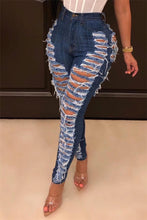 Load image into Gallery viewer, New stylish solid color hole micro elastic pocket zip-up sexy jeans