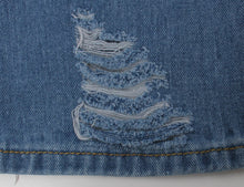 Load image into Gallery viewer, Hole zip-up new fashion contrast color inelastic slim jeans (with belt)