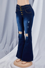 Load image into Gallery viewer, Fashion all-match wide-legged knee-holes slim flared jeans