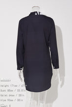 Load image into Gallery viewer, Casual slight stretch human face printing lapel button mini dress