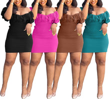Load image into Gallery viewer, Sexy solid color stretch backless lace-up bodycon mini dress
