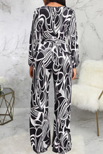 Load image into Gallery viewer, Casual slight stretch batch printing with belt jumpsuit