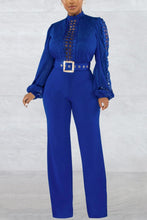 Load image into Gallery viewer, Sexy 6 colors stretch hollow long sleeve with belt jumpsuit