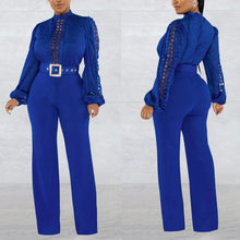 Load image into Gallery viewer, Sexy 6 colors stretch hollow long sleeve with belt jumpsuit