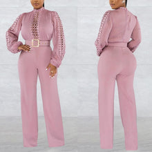 Load image into Gallery viewer, Sexy 6 colors stretch hollow long sleeve with belt jumpsuit