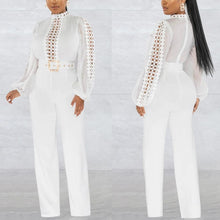Load image into Gallery viewer, Sexy 6 colors stretch hollow long sleeve with belt jumpsuit