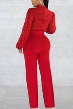 Load image into Gallery viewer, Sexy 6 colors stretch hollow long sleeve with belt jumpsuit