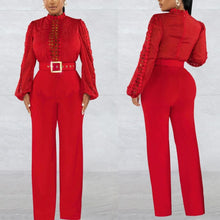 Load image into Gallery viewer, Sexy 6 colors stretch hollow long sleeve with belt jumpsuit