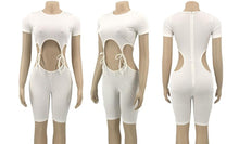 Load image into Gallery viewer, Sexy solid color stretch hollow lace-up zip-up playsuit
