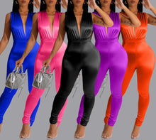 Load image into Gallery viewer, Sexy 5 colors deep-v slight stretch slim jumpsuit