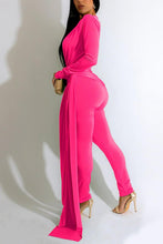 Load image into Gallery viewer, Sexy 6 colors stretch shoulder padded deep-v irregular slim jumpsuit
