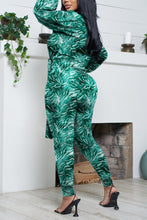 Load image into Gallery viewer, Sexy slight stretch printing lace-up slim long sleeve pants sets
