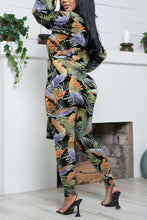 Load image into Gallery viewer, Sexy slight stretch printing lace-up slim long sleeve pants sets