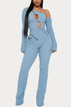 Load image into Gallery viewer, Sexy slight stretch solid color one shoulder cutout pants sets