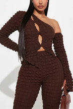 Load image into Gallery viewer, Sexy slight stretch solid color one shoulder cutout pants sets
