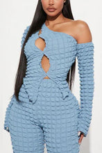 Load image into Gallery viewer, Sexy slight stretch solid color one shoulder cutout pants sets