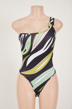 Load image into Gallery viewer, Sexy slight stretch batch printing one shoulder bodysuit pants sets