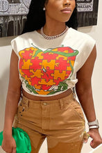 Load image into Gallery viewer, Summer new stylish cartoon heart printing crew neck stretch sleeveless sexy top