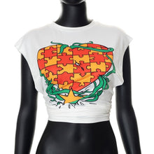 Load image into Gallery viewer, Summer new stylish cartoon heart printing crew neck stretch sleeveless sexy top