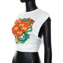 Load image into Gallery viewer, Summer new stylish cartoon heart printing crew neck stretch sleeveless sexy top