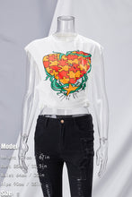 Load image into Gallery viewer, Summer new stylish cartoon heart printing crew neck stretch sleeveless sexy top