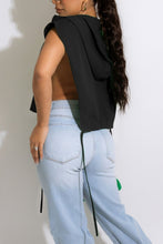 Load image into Gallery viewer, Summer new 5 colors solid color stretch sleeveless hooded zip-up drawstring design side slit stylish sexy top(only top)