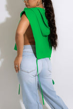 Load image into Gallery viewer, Summer new 5 colors solid color stretch sleeveless hooded zip-up drawstring design side slit stylish sexy top(only top)