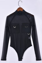 Load image into Gallery viewer, High stretch 3 colors see through mesh stitching sexy bodysuit(no panties)