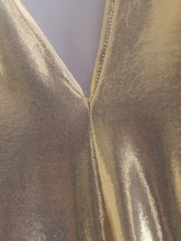 Load image into Gallery viewer, Non-stretch bronzing fabric v-neck pleated stylish bodysuit