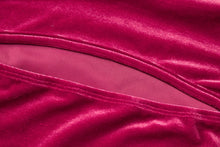 Load image into Gallery viewer, Slight stretch solid color velvet hollow slim even gloves sexy bodysuit