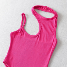 Load image into Gallery viewer, New 5 colors stretch knitted hollow sleeveless slim exquisite bodysuit