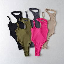 Load image into Gallery viewer, New 5 colors stretch knitted hollow sleeveless slim exquisite bodysuit