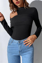 Load image into Gallery viewer, Slight stretch simple solid color hollow slim stylish bodysuit