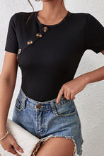 Load image into Gallery viewer, Slight stretch simple solid color button slim stylish casual bodysuit