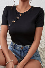 Load image into Gallery viewer, Slight stretch simple solid color button slim stylish casual bodysuit