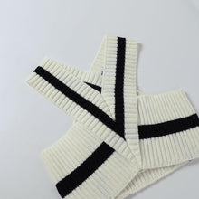 Load image into Gallery viewer, Sexy stretch knitted color contrast cross sling all-match crop vest