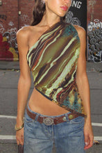 Load image into Gallery viewer, Sexy slight stretch batch printing one shoulder tank top