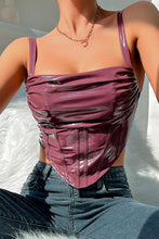 Load image into Gallery viewer, Sexy non-stretch solid color sling zip-up slim pu vest