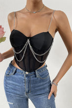 Load image into Gallery viewer, Exquisite slight stretch metal chain tank top(with boned& underwire)