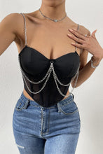 Load image into Gallery viewer, Exquisite slight stretch metal chain tank top(with boned& underwire)