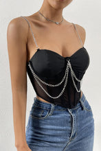 Load image into Gallery viewer, Exquisite slight stretch metal chain tank top(with boned& underwire)