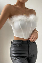 Load image into Gallery viewer, Exquisite slight stretch tube design fuzzy with boned tank top