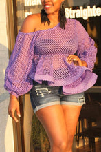Load image into Gallery viewer, Sexy slight stretch mesh see-through ruffles top