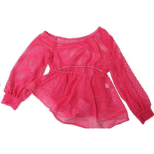 Load image into Gallery viewer, Sexy slight stretch mesh see-through ruffles top