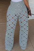 Load image into Gallery viewer, Non stretch denim holes high waist tied stylish jeans