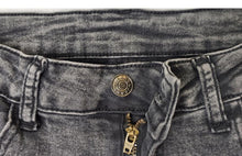 Load image into Gallery viewer, Casual plus size slight stretch lace denim spliced slim zip-up jeans
