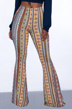 Load image into Gallery viewer, Casual retro high stretch stripe batch printing slim bell-bottoms