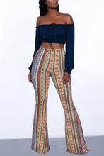 Load image into Gallery viewer, Casual retro high stretch stripe batch printing slim bell-bottoms